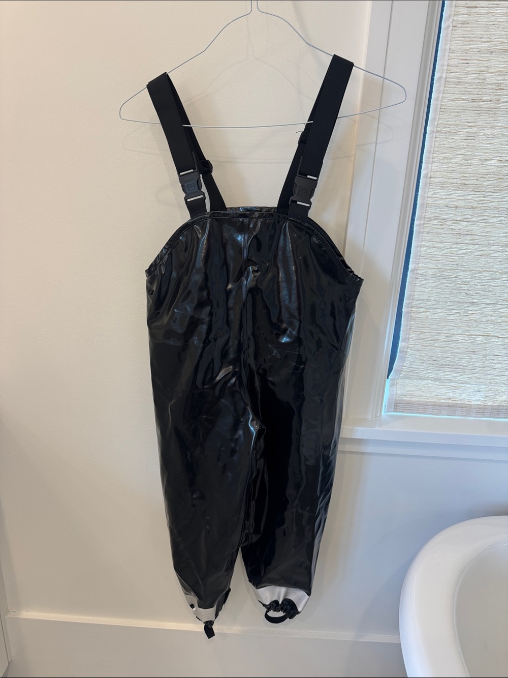 Stutterheim Black Waterproof Bib Joggers with Adjustable Straps